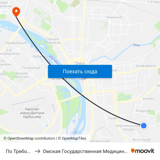 По Требованию to Омская Государственная Медицинская Академия map