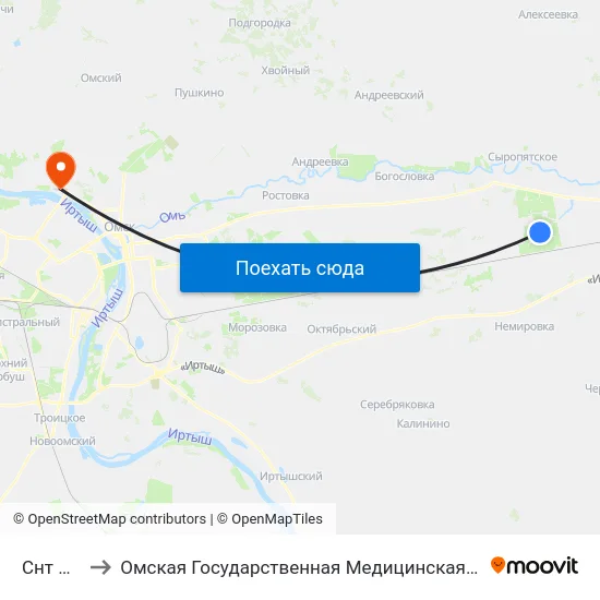 Снт Омь to Омская Государственная Медицинская Академия map
