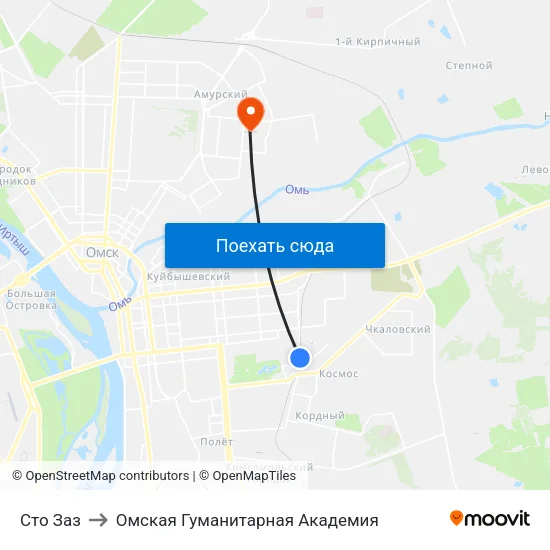 Сто Заз to Омская Гуманитарная Академия map