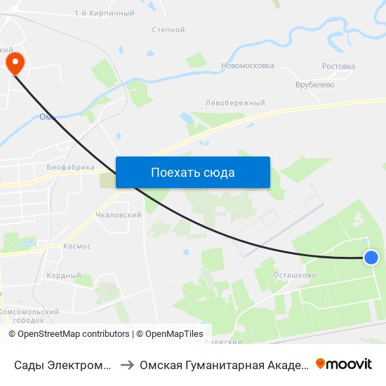 Сады Электромера to Омская Гуманитарная Академия map