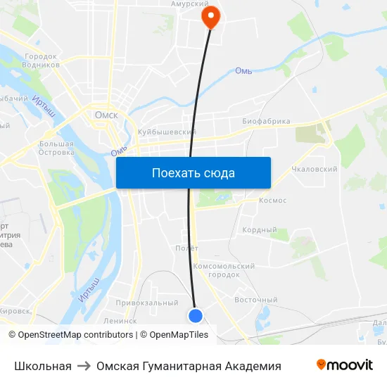 Школьная to Омская Гуманитарная Академия map