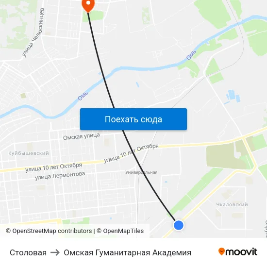 Столовая to Омская Гуманитарная Академия map