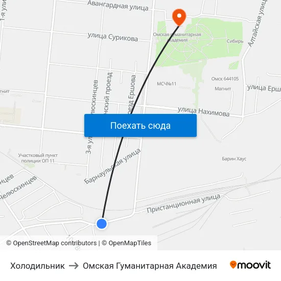Холодильник to Омская Гуманитарная Академия map