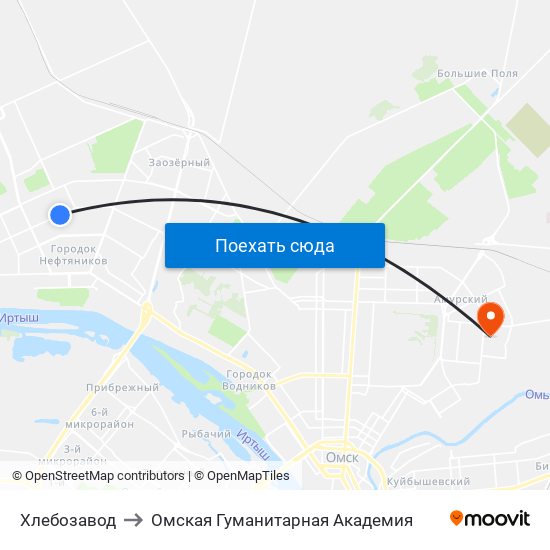 Хлебозавод to Омская Гуманитарная Академия map