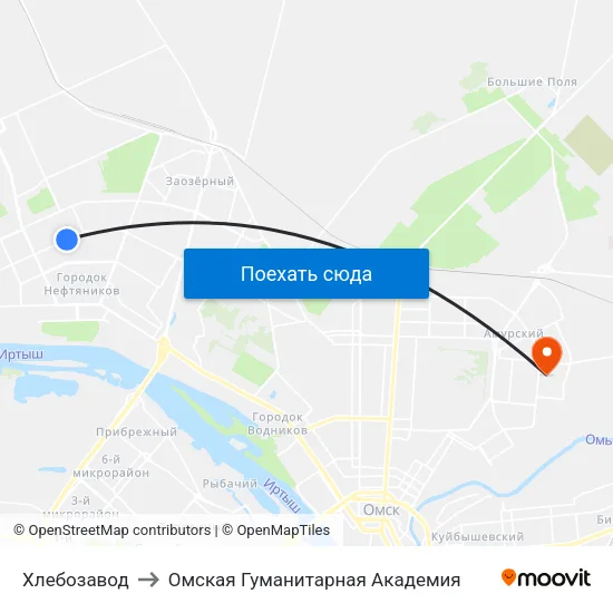 Хлебозавод to Омская Гуманитарная Академия map