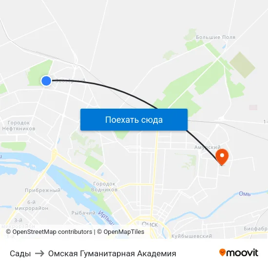 Сады to Омская Гуманитарная Академия map