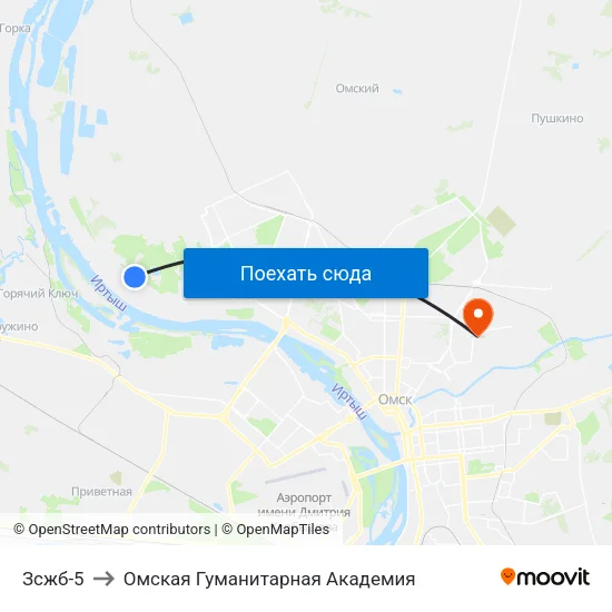 Зсжб-5 to Омская Гуманитарная Академия map