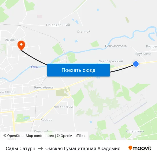 Сады Сатурн to Омская Гуманитарная Академия map