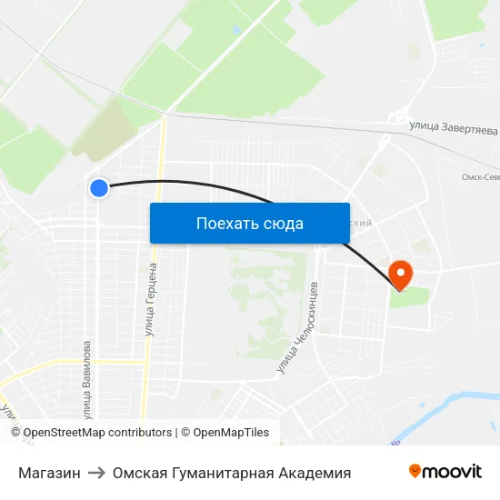 Магазин to Омская Гуманитарная Академия map