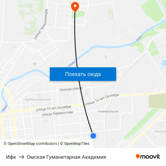 Ифк to Омская Гуманитарная Академия map