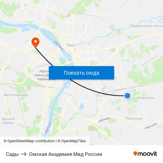 Сады to Омская Академия Мвд России map