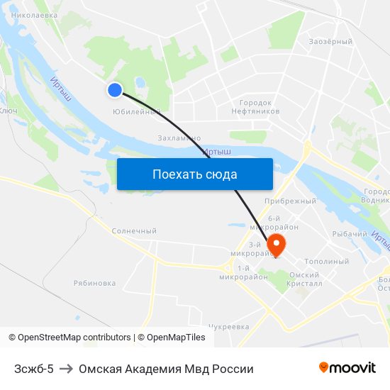 Зсжб-5 to Омская Академия Мвд России map