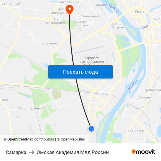 Самарка to Омская Академия Мвд России map