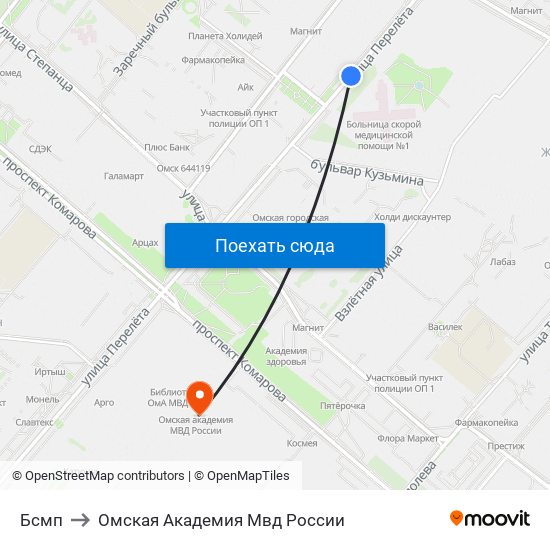 Бсмп to Омская Академия Мвд России map