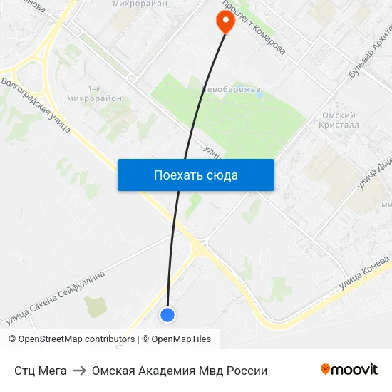 Стц Мега to Омская Академия Мвд России map