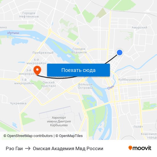 Рэо Гаи to Омская Академия Мвд России map