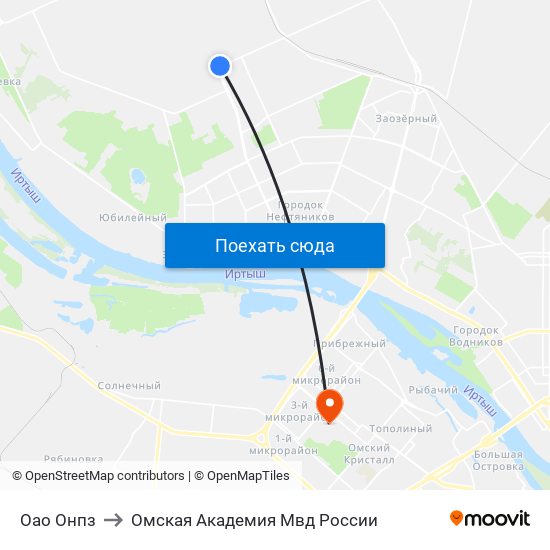 Оао Онпз to Омская Академия Мвд России map