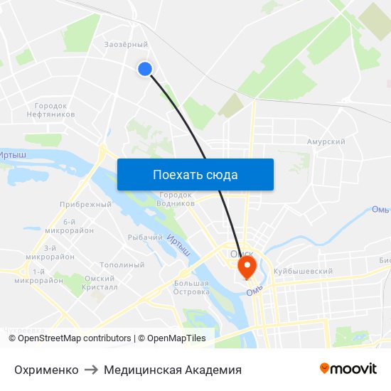Охрименко to Медицинская Академия map