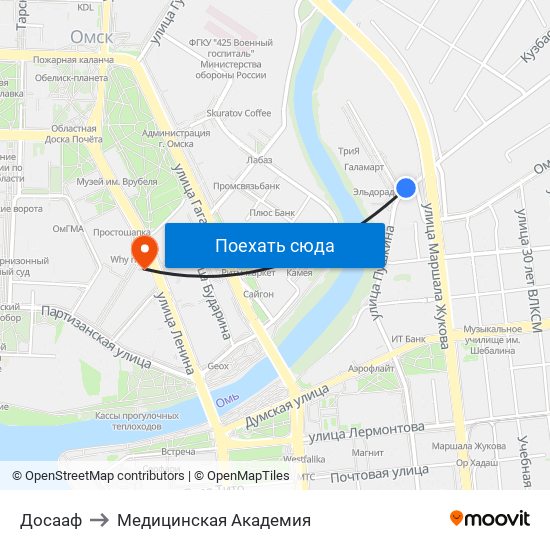 Досааф to Медицинская Академия map