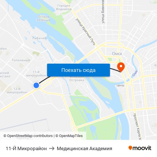 11-Й Микрорайон to Медицинская Академия map