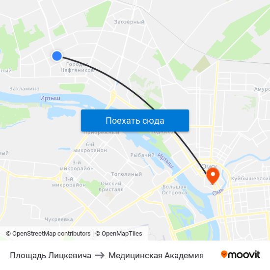 Площадь Лицкевича to Медицинская Академия map