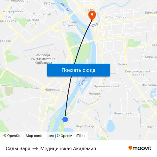 Сады Заря to Медицинская Академия map