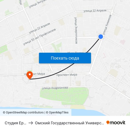 Студия Ермолаевой to Омский Государственный Университет Им. Ф. М. Достоевского map