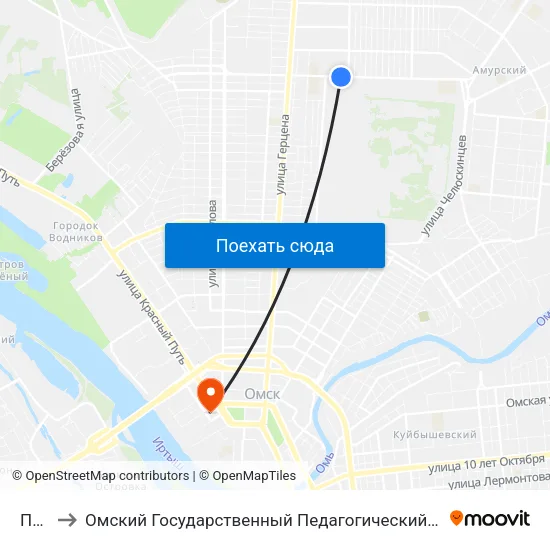 Птск to Омский Государственный Педагогический Университет map