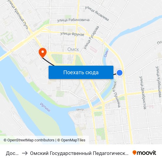 Досааф to Омский Государственный Педагогический Университет map