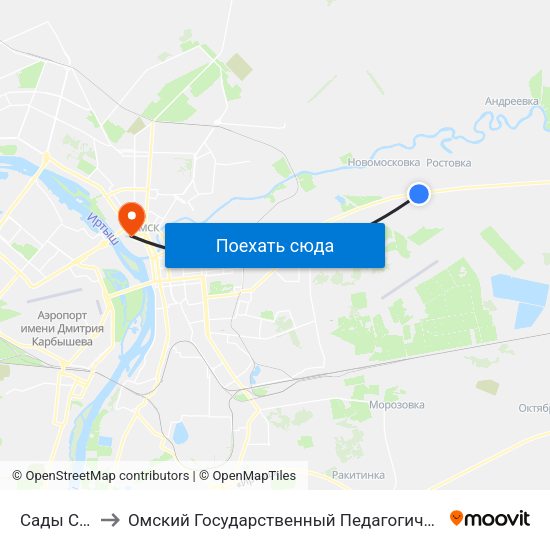 Сады Сатурн to Омский Государственный Педагогический Университет map