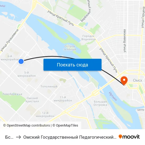 Бсмп to Омский Государственный Педагогический Университет map