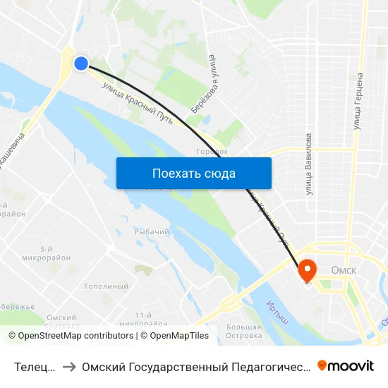 Телецентр to Омский Государственный Педагогический Университет map