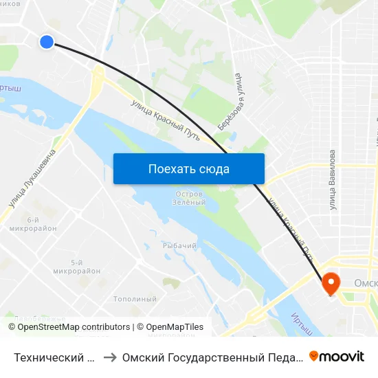 Технический Университет to Омский Государственный Педагогический Университет map
