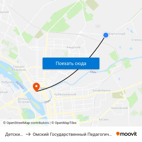 Детский Сад to Омский Государственный Педагогический Университет map