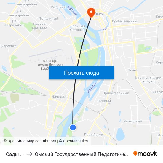 Сады Заря to Омский Государственный Педагогический Университет map