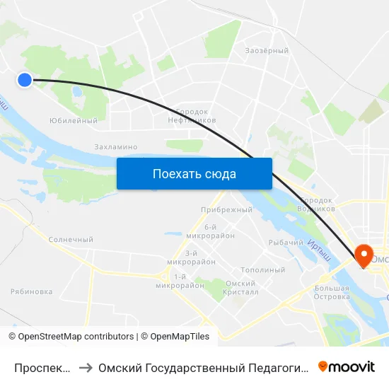 Проспект Мира to Омский Государственный Педагогический Университет map