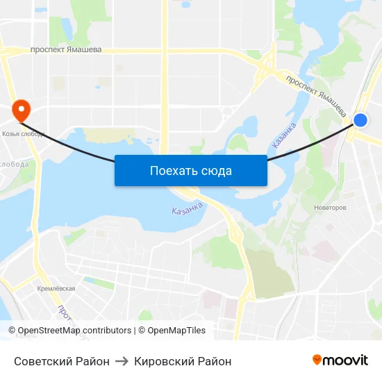 Советский Район to Кировский Район map