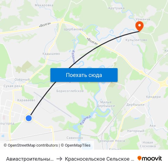 Авиастроительный Район to Красносельское Сельское Поселение map