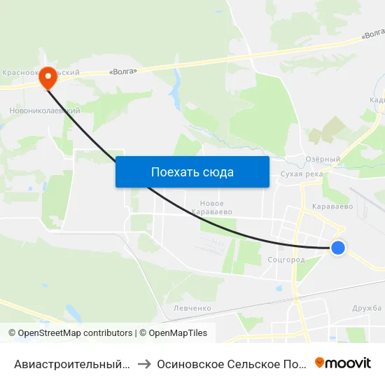 Авиастроительный Район to Осиновское Сельское Поселение map