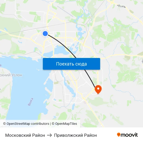Московский Район to Приволжский Район map