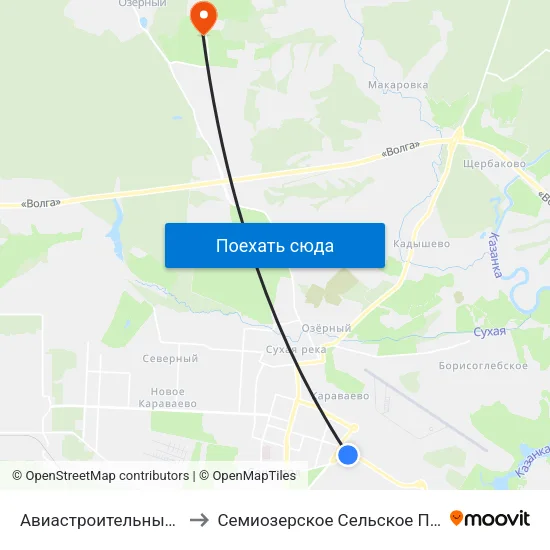 Авиастроительный Район to Семиозерское Сельское Поселение map