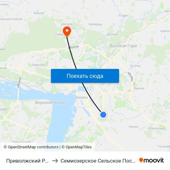 Приволжский Район to Семиозерское Сельское Поселение map