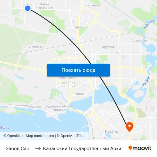 Завод Сантехзаготовка to Казанский Государственный Архитектурно-Строительный Университет map