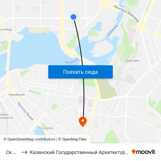Ск Олимп to Казанский Государственный Архитектурно-Строительный Университет map