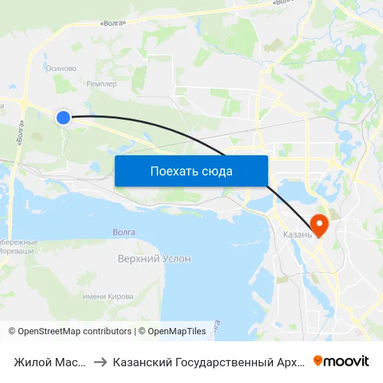 Жилой Массив Залесный-1 to Казанский Государственный Архитектурно-Строительный Университет map