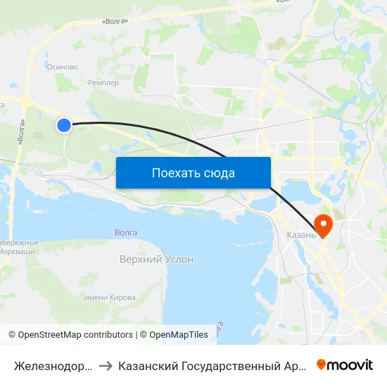 Железнодорожный Техникум to Казанский Государственный Архитектурно-Строительный Университет map