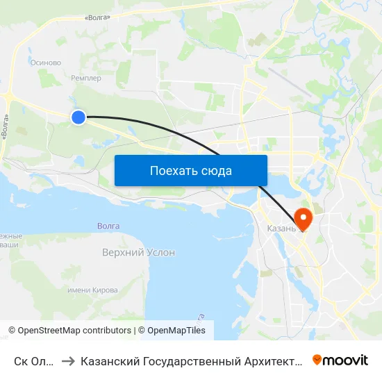 Ск Олимпиец to Казанский Государственный Архитектурно-Строительный Университет map