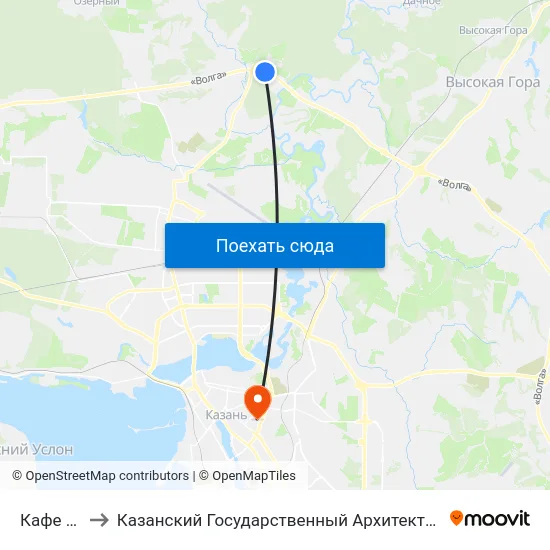 Кафе Ак Барс to Казанский Государственный Архитектурно-Строительный Университет map