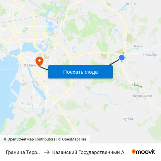 Граница Территории Г.Казани №1 to Казанский Государственный Архитектурно-Строительный Университет map