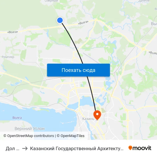 Дол Чайка to Казанский Государственный Архитектурно-Строительный Университет map